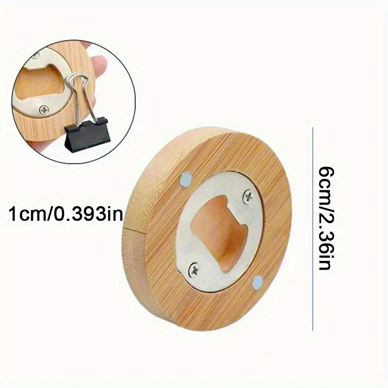 25pcs Individual Packing DIY Blank Bamboo Bottle Opener with Fridge Magnet  Perfect for Wedding Gifts DIY Engraving Printing