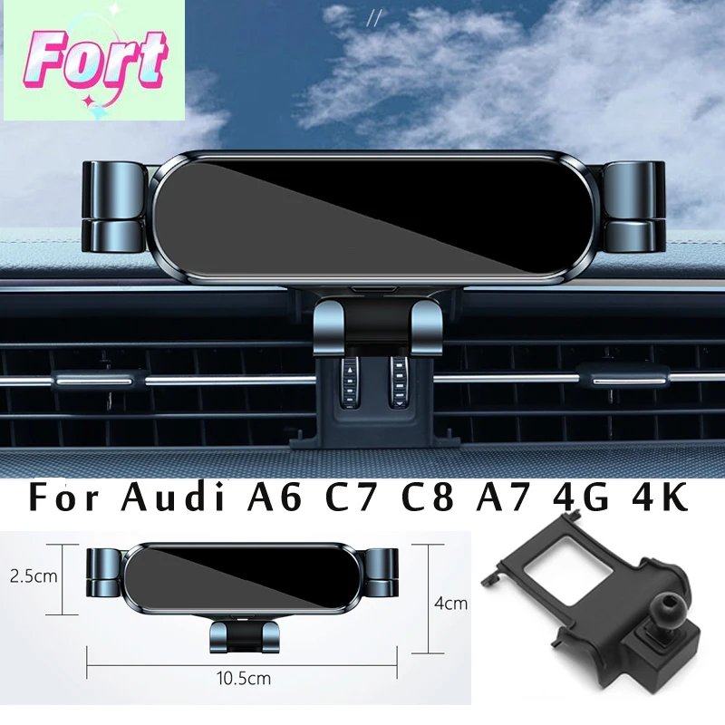 New Car Phone Holder For Audi A6 C7 C8 A7 Sportback 4G 4K Car Styling Bracket GPS Stand Rotatable Support Mobile Accessories