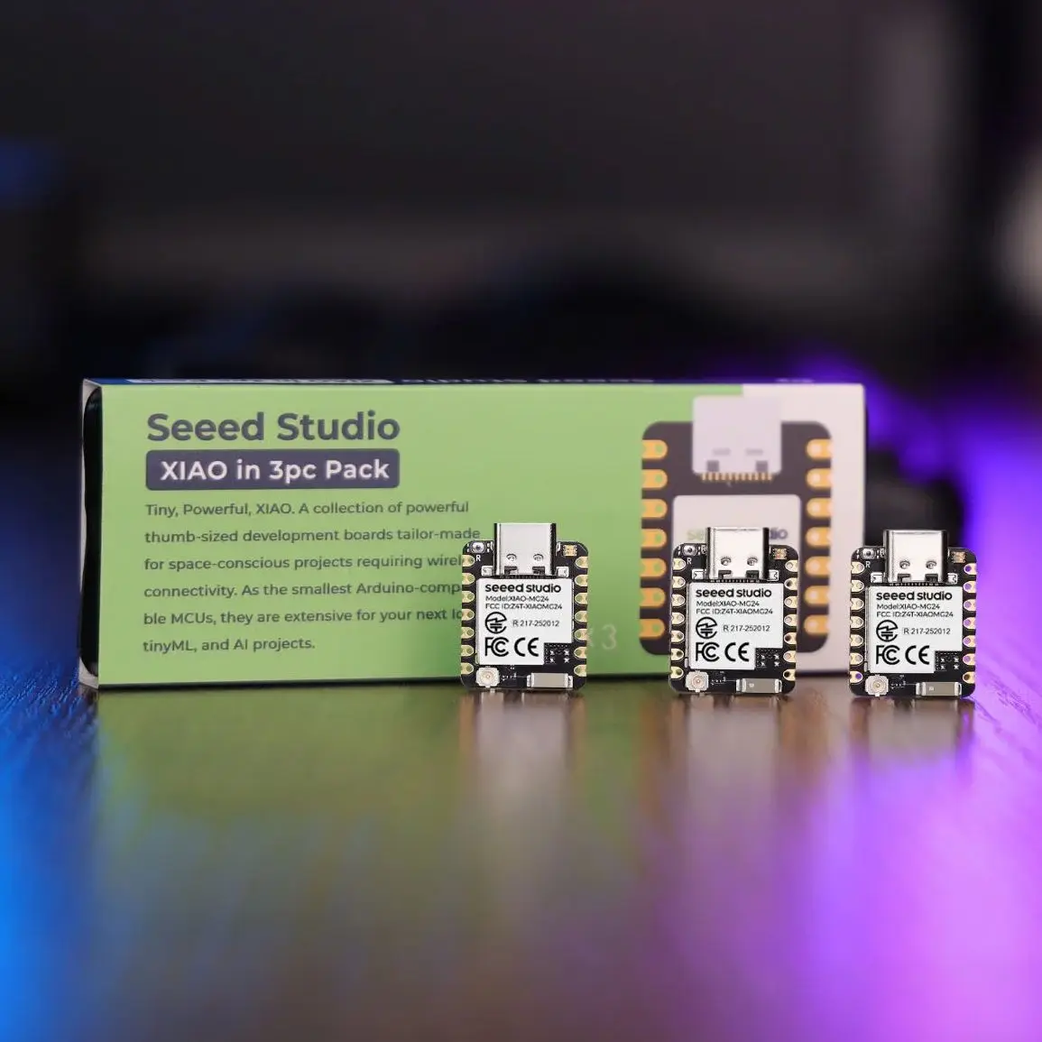 

Платы разработки Seeed Studio XIAO MG24 (3 шт.), беспроводная плата разработки MG24 Sense с ультранизким энергопотреблением на базе SoC EFR32MG24 для IoT Matter