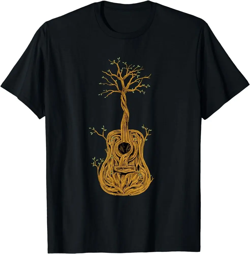 Acoustic Guitar Shirt Tree Of Life Guitar Player Guitarist T-Shirt Anime Graphic T-shirts High Quality 100%Cotton