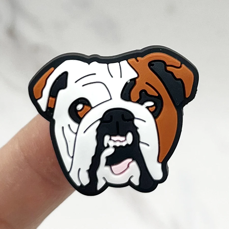 Dijes de PVC para zapatos de perro de gángster de dibujos animados, sandalias, accesorios para pulseras, hebilla de zapato, decoraciones, regalo para niños, insignia de Clips, 1 piezas