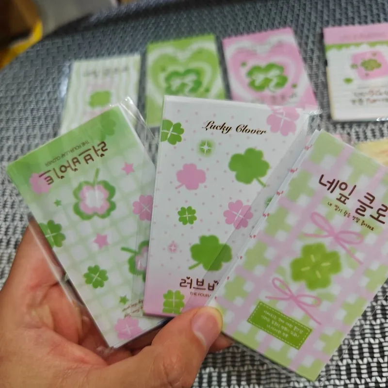 Kawaii Korean Ins Four-leaf Clover Theme Cultural Creative Stickers Handbook Sealing Sticker Packaged Material Original Stickers