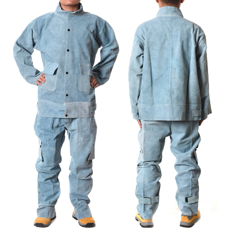 Swelder Heavy Duty Cloth Thick Real Leather Cowhide Split Leather Welding Clothing for Safety Maximun Durable