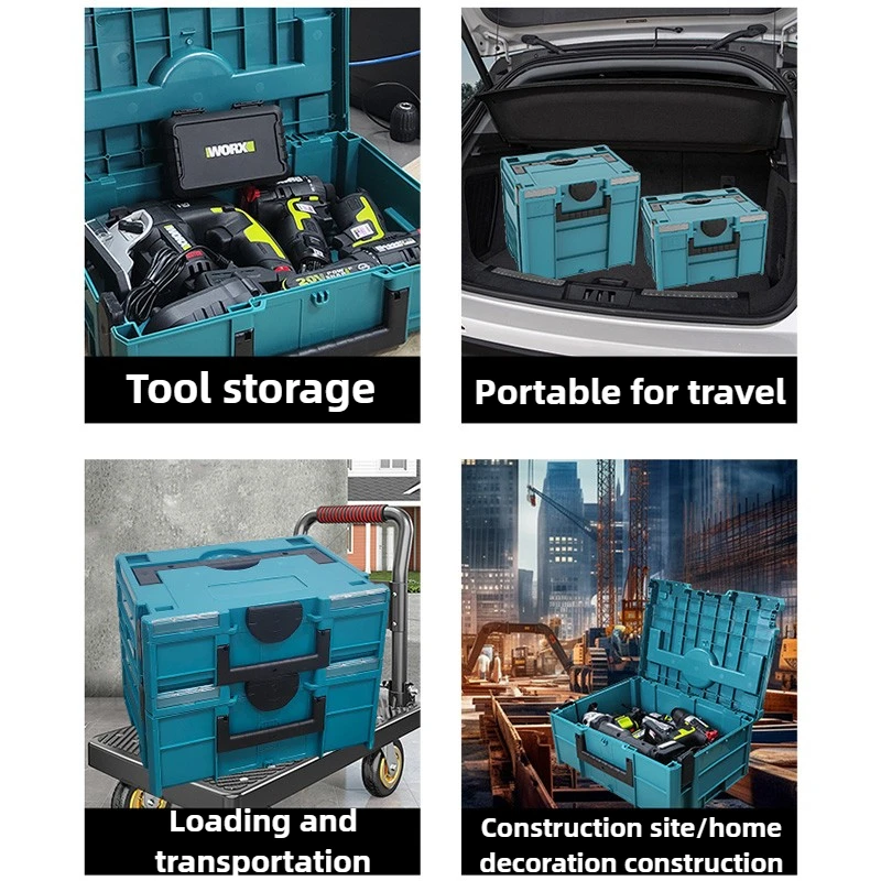 Stackable Toolbox Multifunction Parts Storage Box Professional Waterproof Car Mechanic Tool Storage Case Hardware Tool Organizer