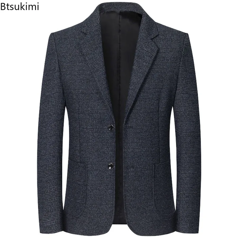 New Men's Business Social Suit Jackets Spring Autumn Fashion Slim Casual Handsome Blazers High-end Wedding Party Dress Suit Tops