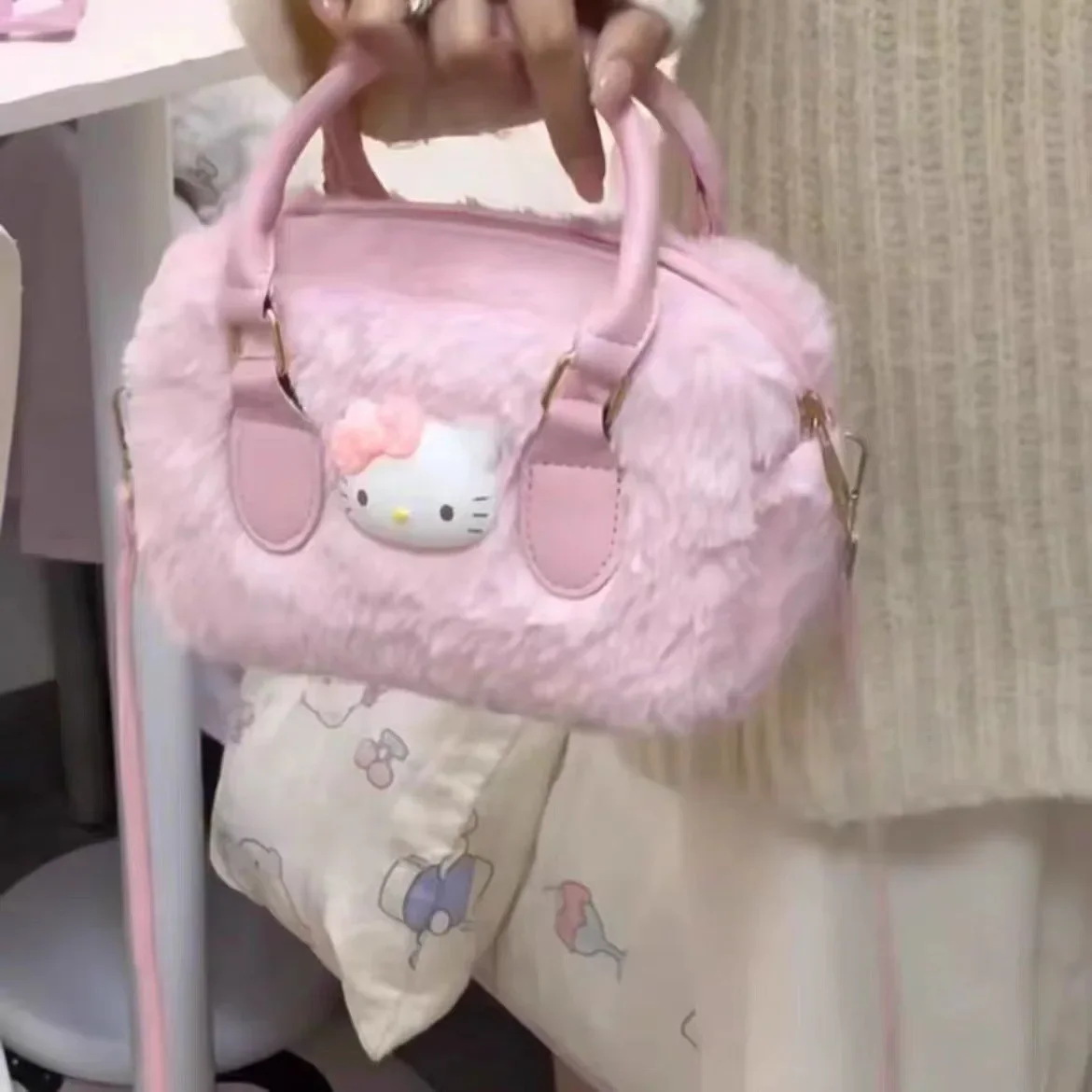 Sanrio torby Crossbody dla kobiet pluszowe etui na ramię Hello Kitty torebki i torebki modna torebka listonoszka śliczny portfel