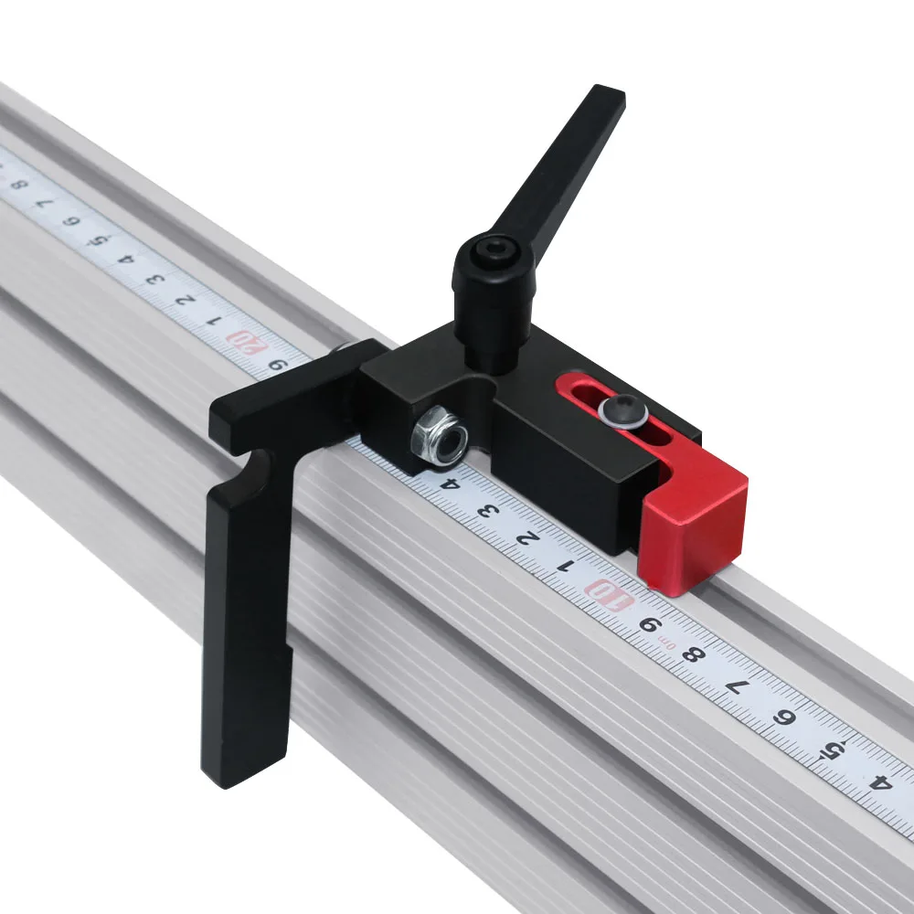 Aluminum Miter Track Stop,Workbench T-Slot T Track Flip Stop,Woodworking Chute Limiter,track Fence Sliding Connector and Stopper
