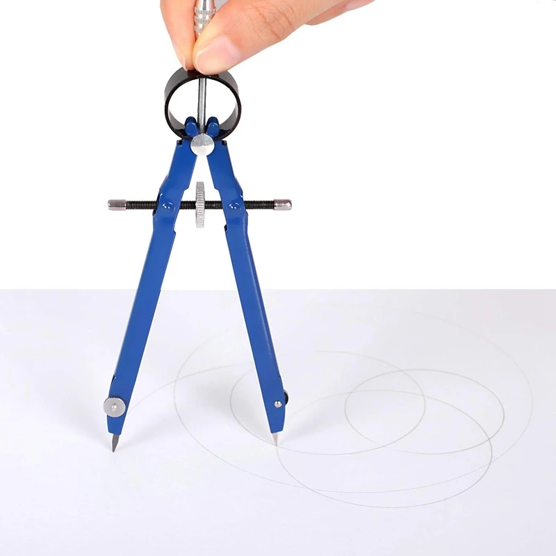 Boussole professionnelle 3X, jeu de géométrie de boussole avec serrure, boussole de maths et de précision, métal et outil Durable (bleu)