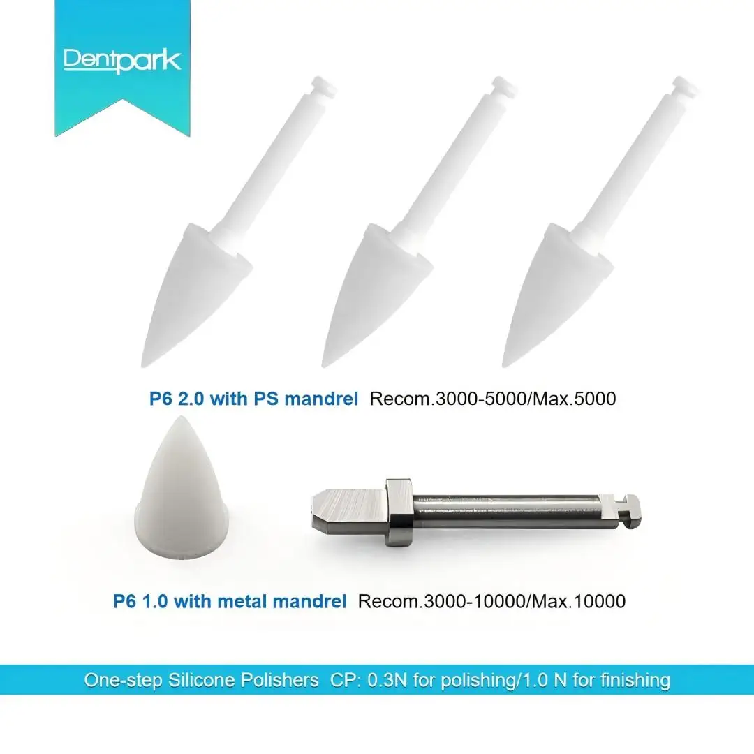 

Dentpark 25 шт. стоматологические полиры для композитной смолы P6 одноступенчатая система отделки точек низкоскоростной инструмент с PS или металлической оправкой RA
