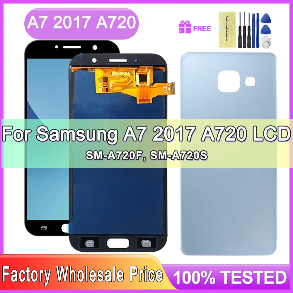 TFT For Samsung Galaxy A7 2017 A720 Display Touch Screen Digitizer Assembly Replacement For Samsung A720F A720M SM-A720F