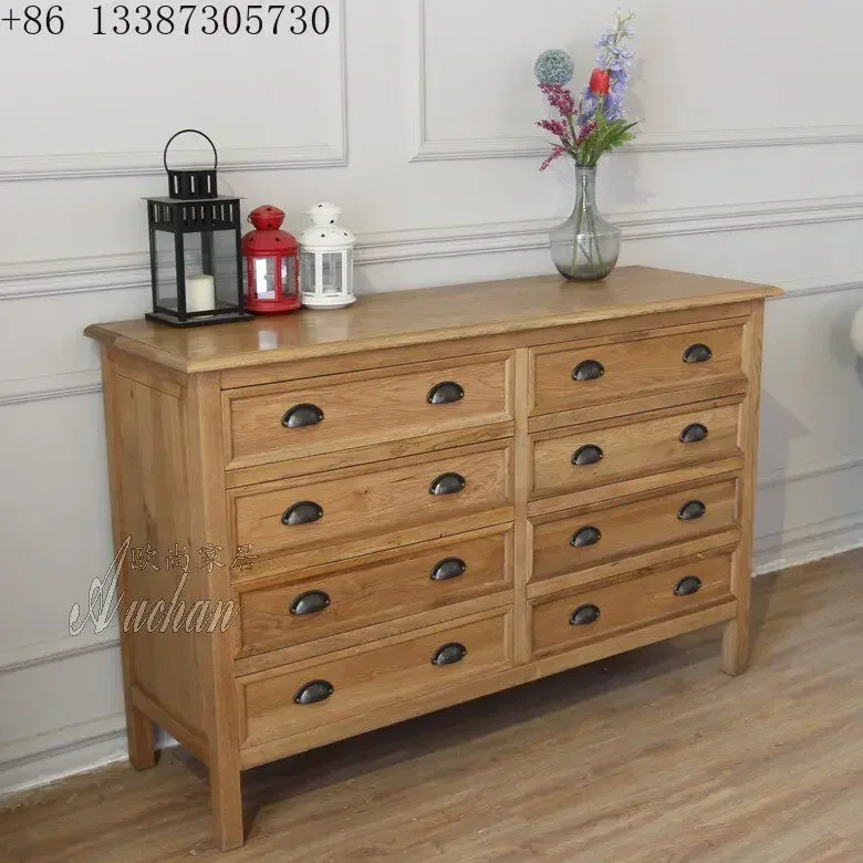 Solid wood antique furniture, French American country multi-chest cabinet, porch cabinet, side cabinet, sofa back few
