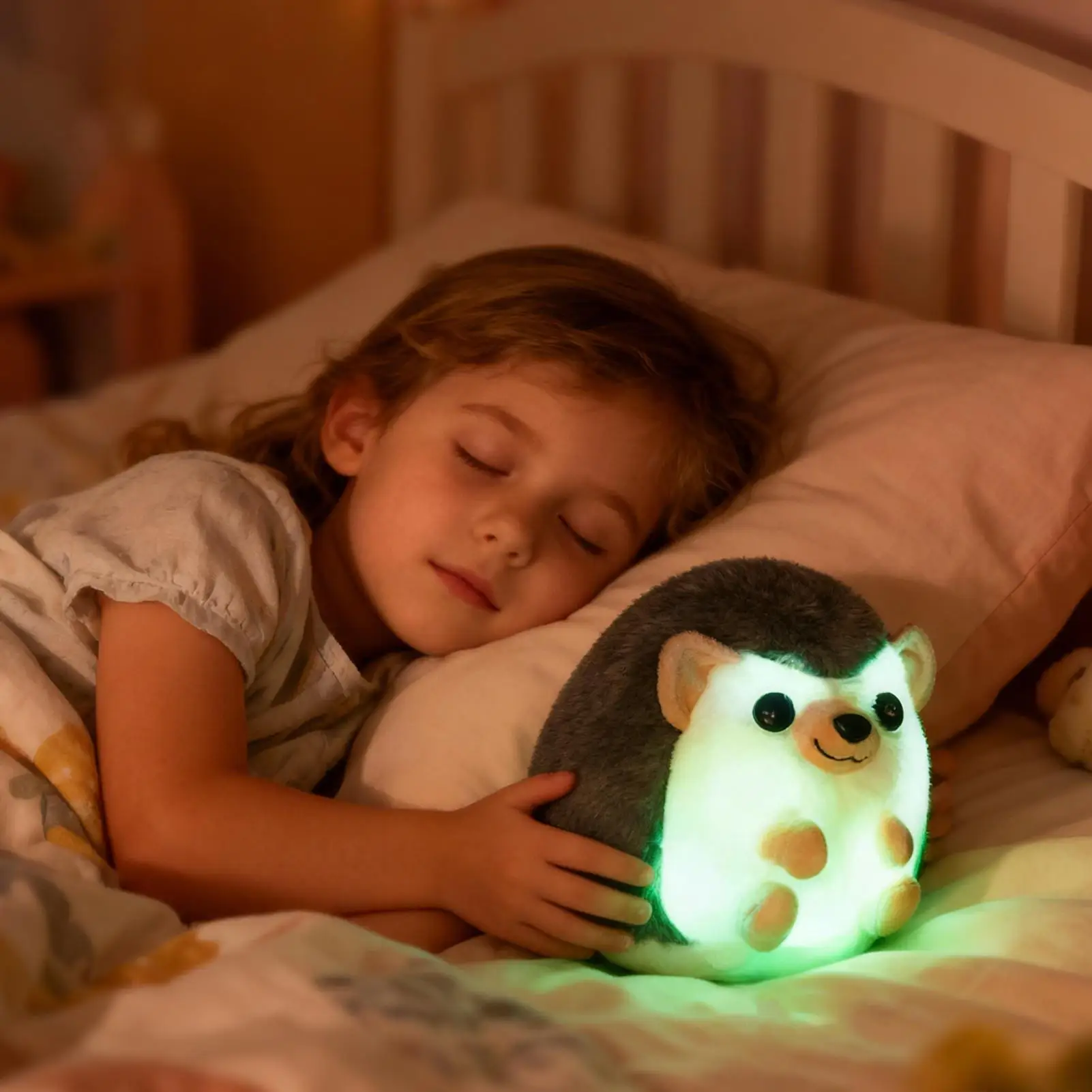 Oplichtende schattige schattige egel knuffel LED knuffeldier slapende metgezel pop voor kamerdecoratie Ideaal verjaardagscadeau