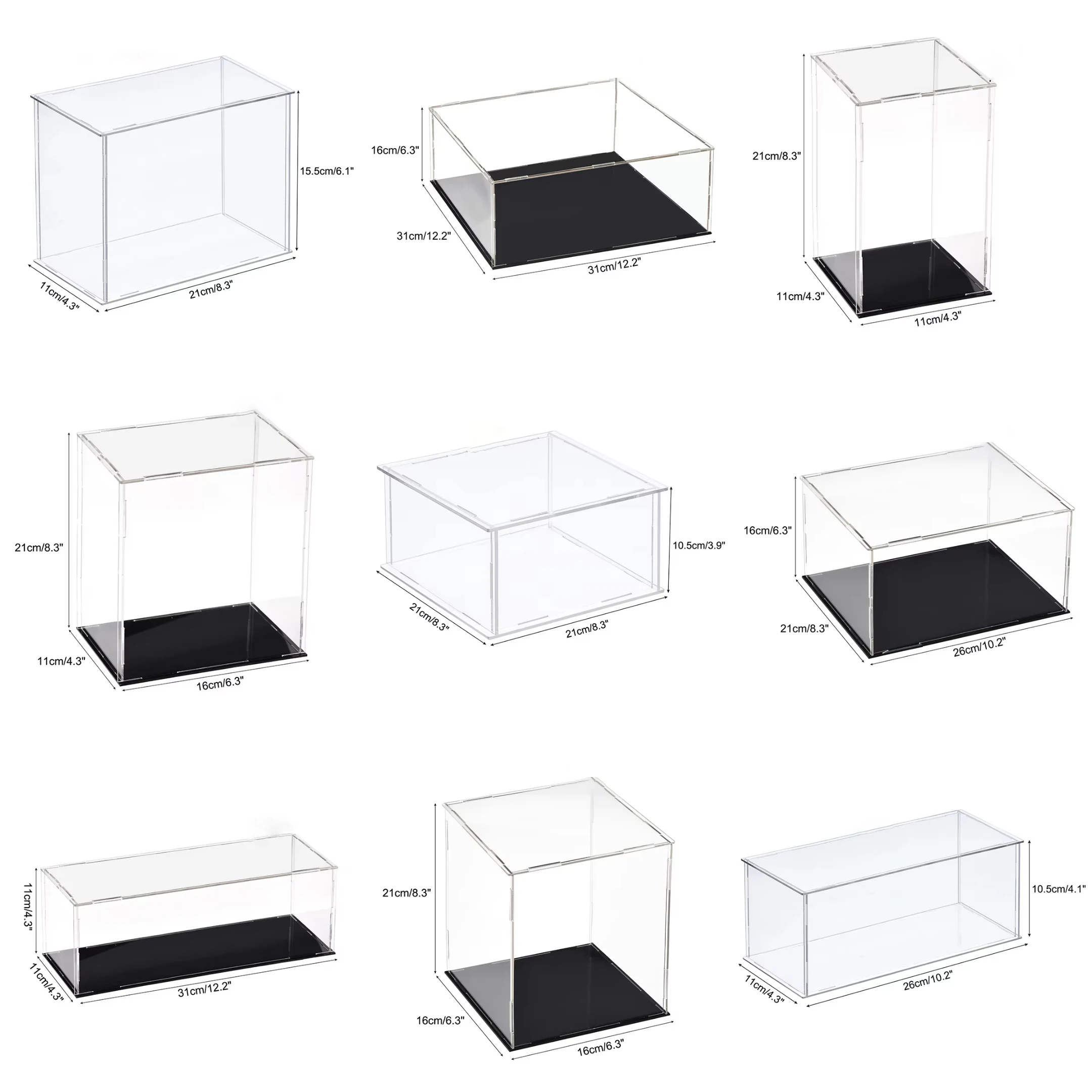 

Clear Acrylic Action Figures Display Case, Assembled Acrylic Cabinets for Model Car and Doll, Protective Box for Collectibles