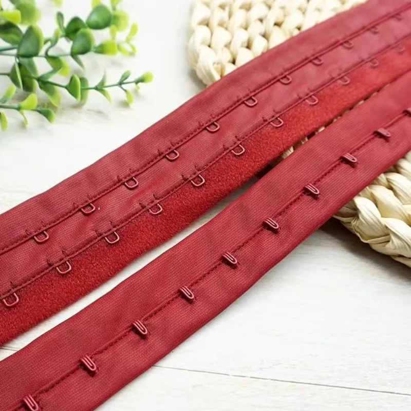 5 Meters Corset Extension Buckle Burgundy Double-row Shapewear Back Buckle