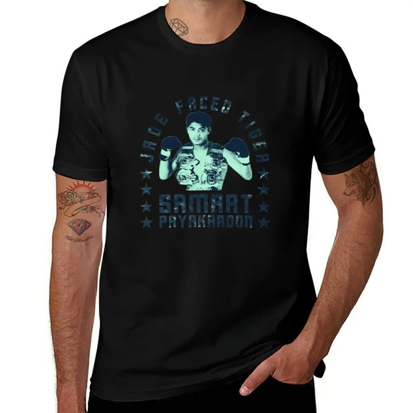 Jade Faced Tiger Samart Payakaroon T-Shirt Big and Tall Gym T-Shirt