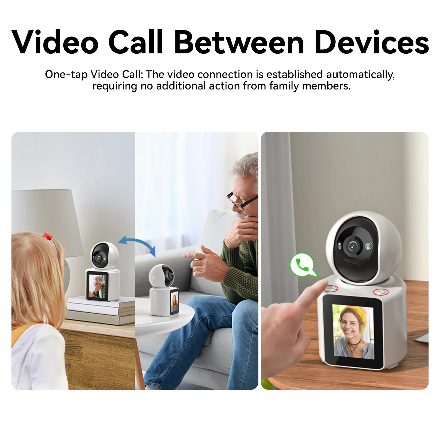 2MP Wireless WIFI Two way video calling Camera Baby Safety Protection Monitor 2.8-inch Screen White-light IR Vision IM CAM App