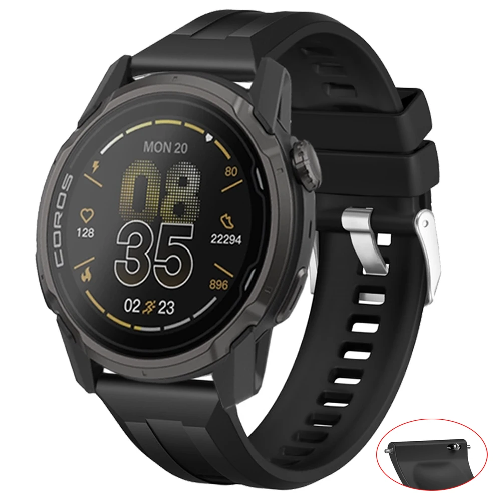 22 mm Sport-Silikonarmband für COROS APEX 4 42 mm PACE 3 Band für COROS APEX 2 Pro/APEX Pro/APEX 46 mm Ersatzarmbänder