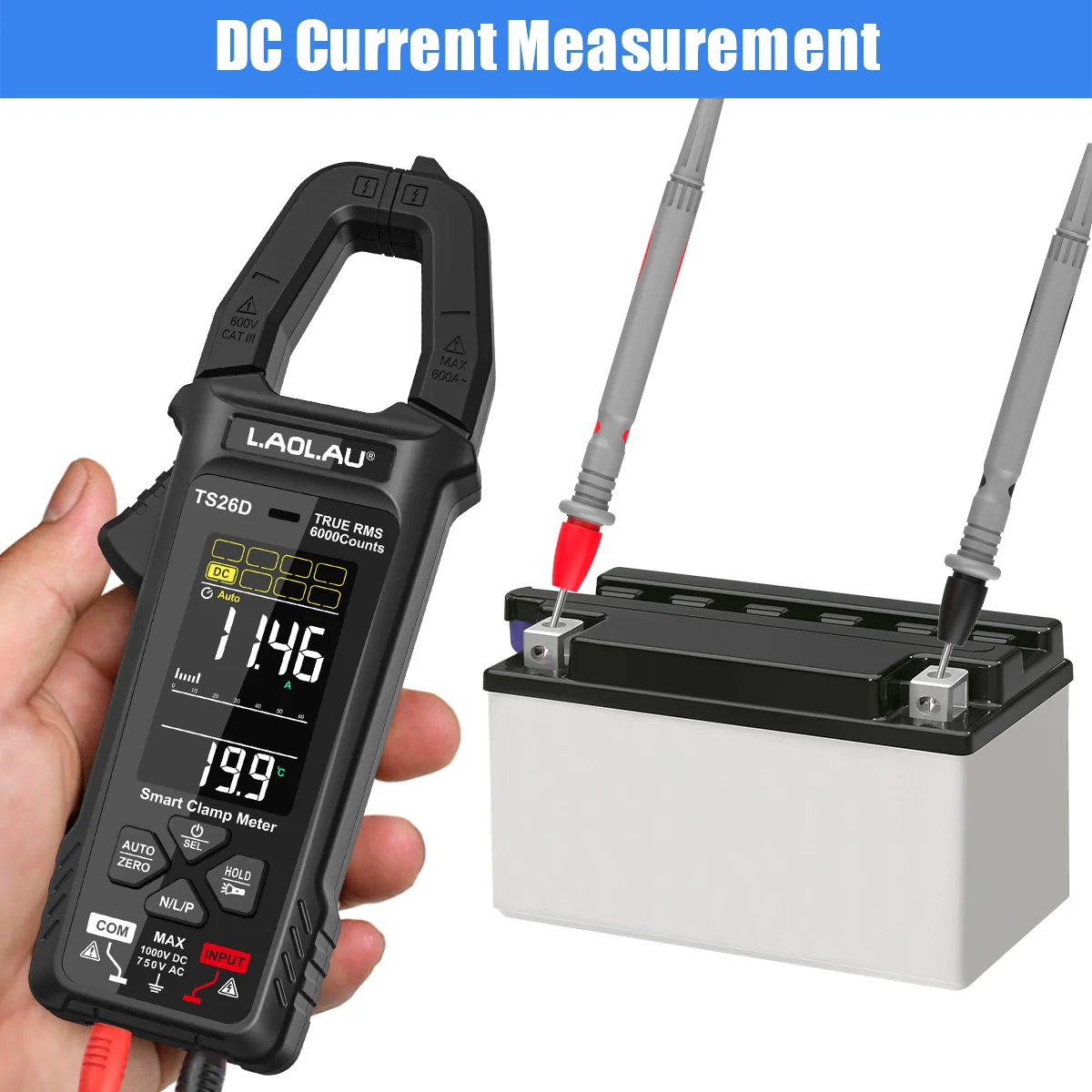 Digitales Zangenmultimeter TS-26A/26D Strom Spannung NCV Auto-Bereichswahl Widerstand Kapazität Temperatur Typ-C Wiederaufladbarer Amperemeter – Detail 11