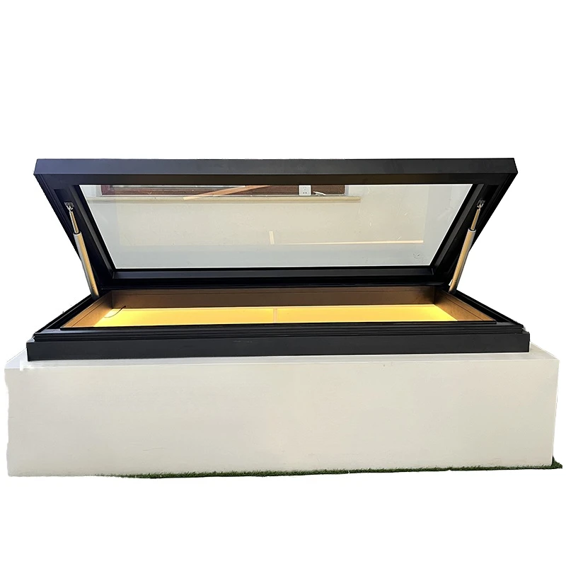 Custom Aluminum Swing Double Glazing Skylight Rooftop Window Solar Glass Home Automatic Skylight