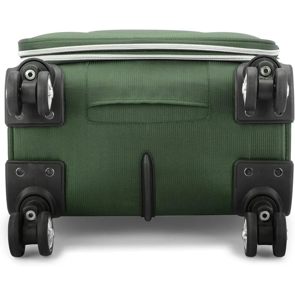 Traveler's Choice Lares Softside Expandable Luggage with Spinner Wheels, Green, Checked 30-Inch