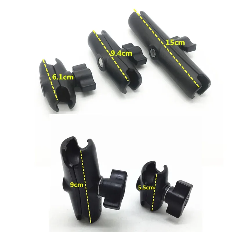 Aluminum 15cm 9.4cm 9cm 6.1cm 5.5cm Long Double Socket Arm for 1-Inch Ball Bases for  Cell Phone Holder