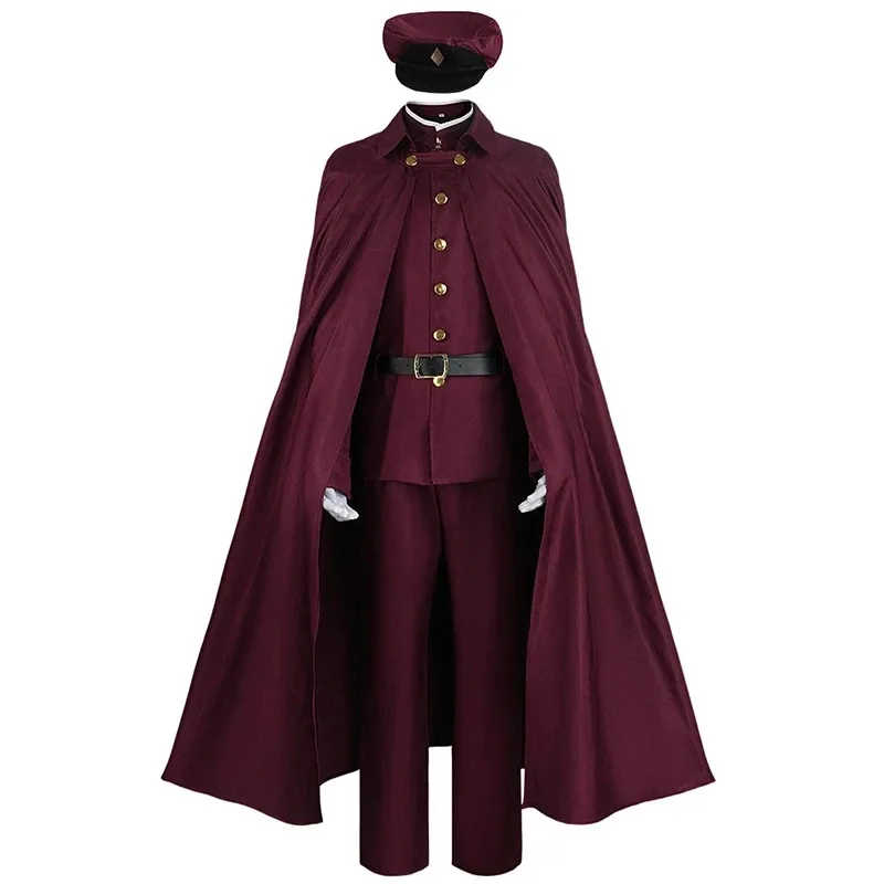 2025 aaa Tetchou Suehiro Косплей Костюм Парик Бунго Бродячий Сезон 4 Охотничьи Собаки Команда Красная Униформа Каштановые Волосы Аниме Шляпа Перчатки