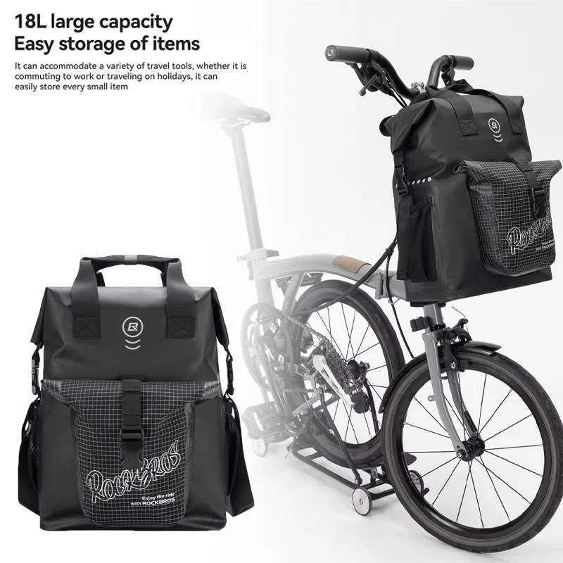 

Foldable bicycle front bag Large capacity front hanging bag Multi-functional bag Handbag Shoulder bag Camping hiking travel bag