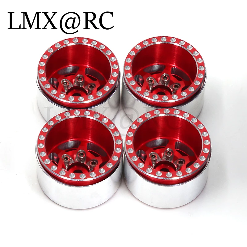 Metal Beadlock Hub Roda para RC Crawler Car, Roda Rim, Peças de Atualização, Acessórios, TRX4M, SCX24, AX24, 1, 18, 1, 24, 1.0 ", 4pcs