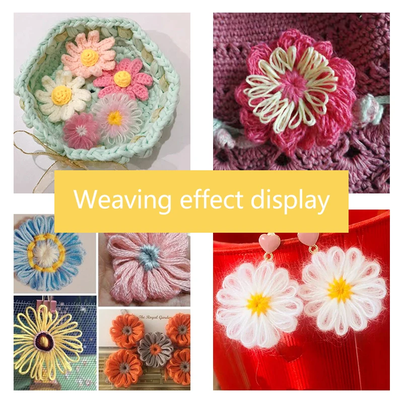 لتقوم بها بنفسك أدوات النسيج مربع ويفر الغزل ويفر الغزل ويفر الكرة صانع العملي زهرة صافي مربع ويفر البلاستيك الحياكة أدوات جديد #5