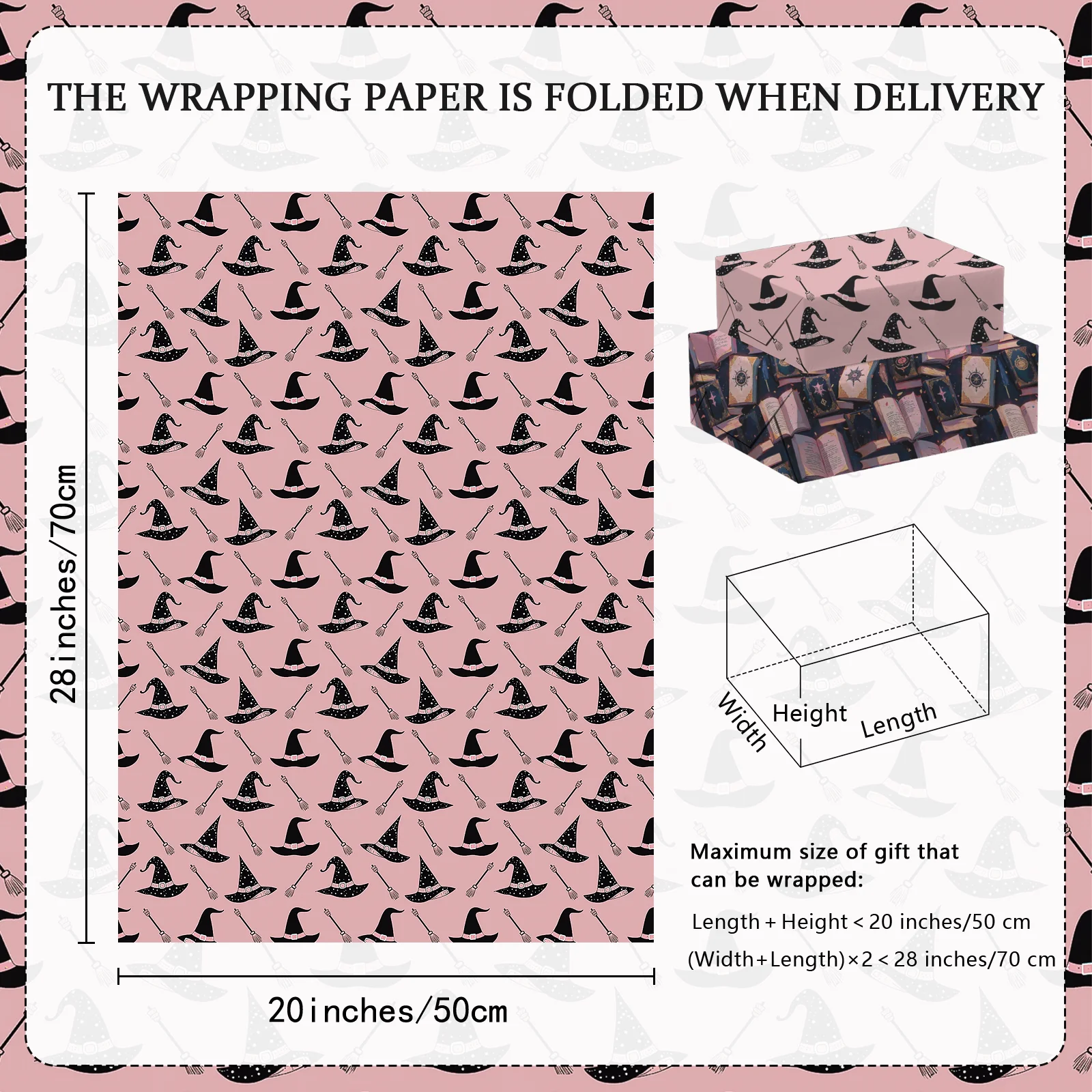 12장의 신비로운 마녀 포장지 핑크 마녀 포장지 마법적 - Pattern Tissue Paper 리뷰 및 가격
