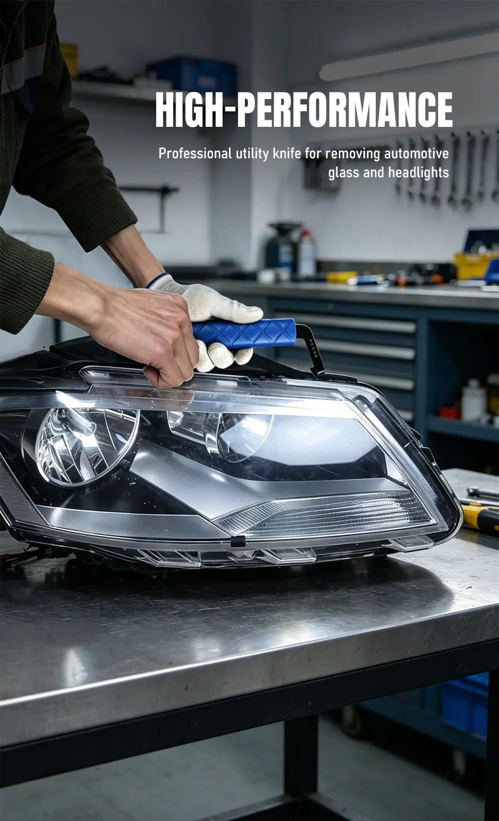 Kaltkleber-Entfernungsmesser für Autoscheinwerfer, Robuster Manueller Autoglas-Dichtungsschneider für Scheinwerfer-Restaurierung & Klebstoff-Entfernung – Detail 8