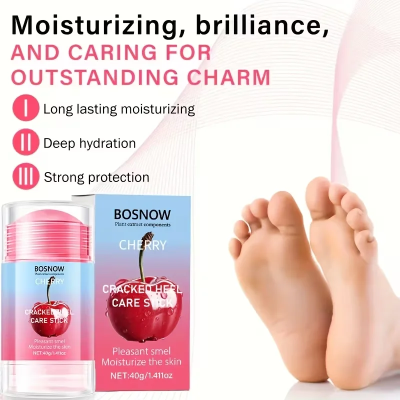 40g Pink Cherry Foot Cream, Cherry Scent, Repair Cream for Cracked Heels, Gentle and Moisturizing, Say Goodbye to Dryness and Cracking, Makes Heels Soft and Smooth Within Two Weeks, Convenient Foot Care, No Need to Dirty Your Hands, Compact and Portable, Can Be Applied at Any Time, a Must-Have for Autumn and Winter