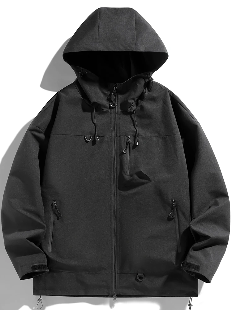 

Men's Hooded Jacket Windbreaker Raincoat 2025 New Loose Fit Waterproof Breathable Outdoor Workwear Coat