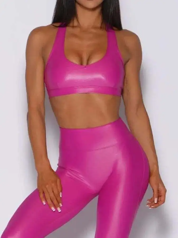 

High Waist Slim Fit Bal Pure Color Set Women's Casual Sportswear V-ne ort Sve Long Pants Spring Season