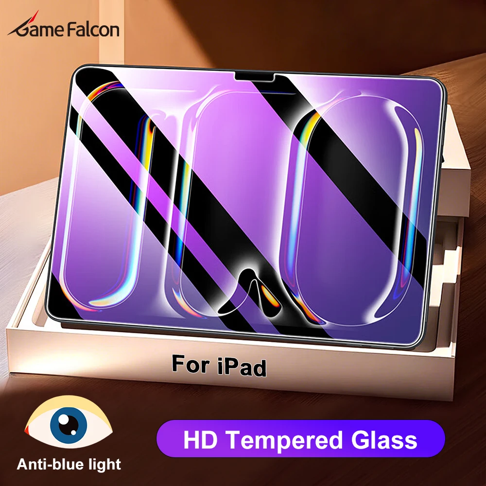 Tempered Glass For iPad A16 Air 11 M3 4 5 Pro 13 11 M4 M5 12.9 10th 10 Generation Screen Protector Mini 6 7 10.2 Blue Light Film