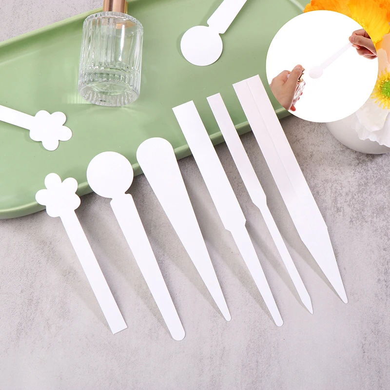 100 шт./лот, тестер с круглой головкой, ароматерапия, аромат, парфюмерные эфирные масла, тестер, бумажные полоски в форме цветка