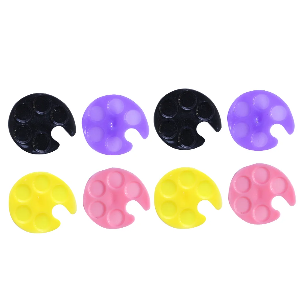 

1Set 8Pcs Nail Tray Mini Manicure Nail Nail Polish Mixer Hold Ring Design Tray Ring (Mixed Color)