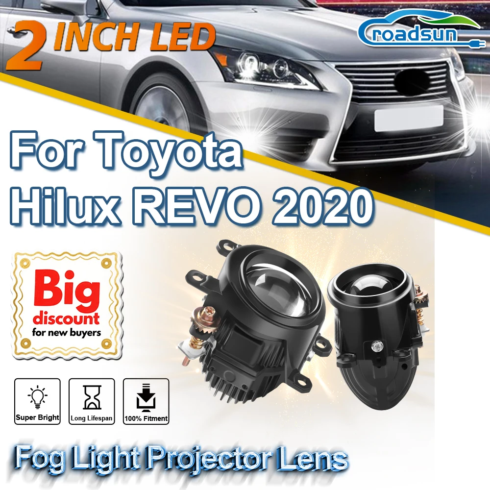 

ROADSUN 2.0 Inch Bi LED Mini PTF Fog Light Projector Lens Assembly LED Fog Lamp Bulb Car Accessories For Toyota Hilux REVO 2020