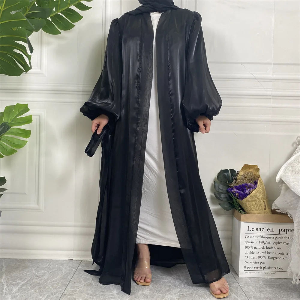 Ramadan brilhante aberto abayas para mulheres vestido muçulmano dubai kaftan kebaya caftan marocain femme robe islam quimono cardigan jalabiya