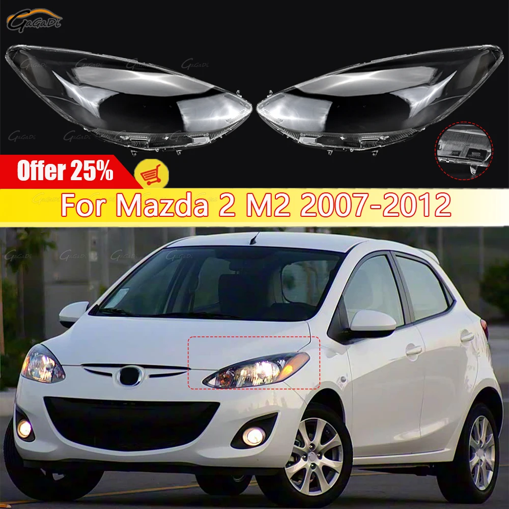 

For Mazda 2 M2 2007-2012 Car Front Headlamps Cover Waterproof Clear Headlight Lens Replace Original Headlamp Shell