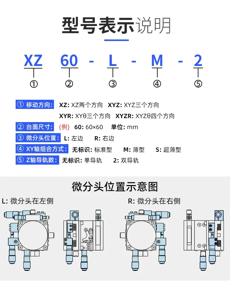 XYZ axis displacement platform precision fine-tuning sliding table three-dimensional