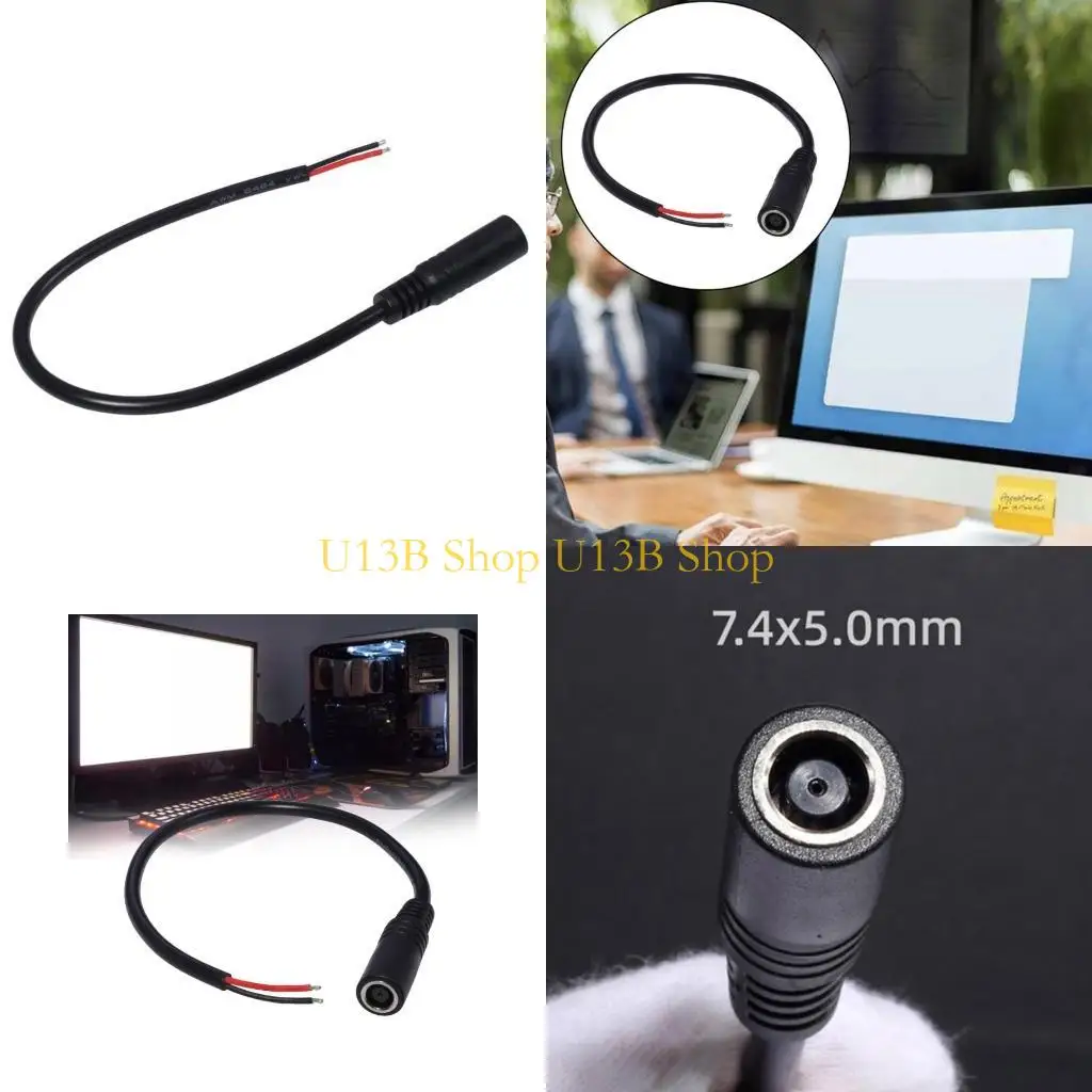 U13B Convenient DC7.4x5.0mm Power Cable Female Plug Connector for Multiple Devices
