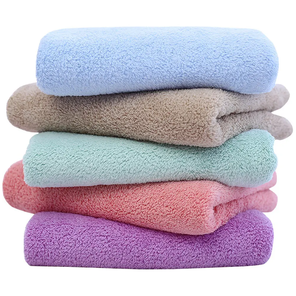 5Pcs Bright Color Microfiber Face Washing Towel Makeup Remover Washcloth Absorbent Machine Washable Travel Home Khaki