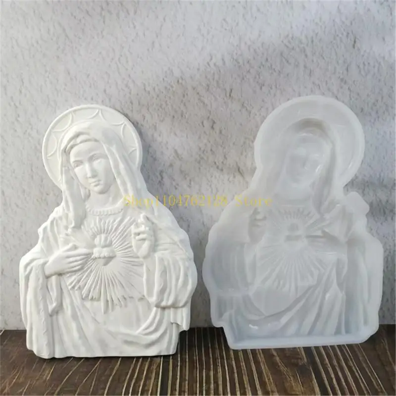 Silicones Catholic Decors Immaculate Heart Mother Mold For Handcrafted Resins Wall Hangings And Creative Art Designs best sale