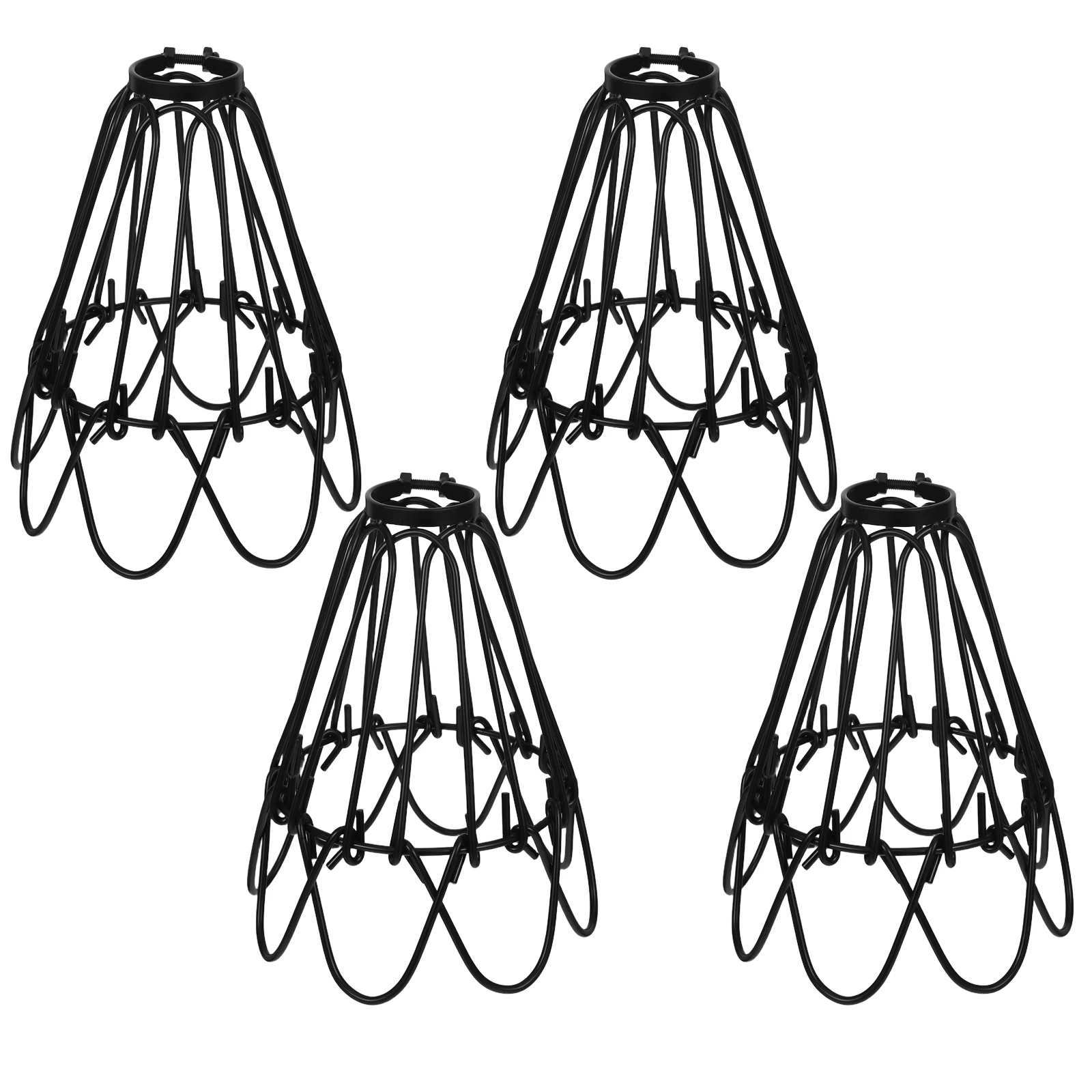 

4 pcs Iron Art Lampshade Chandelier Light Cage Guard Deformed Petals Rustic Modern Home Decor Lighting Fixtures