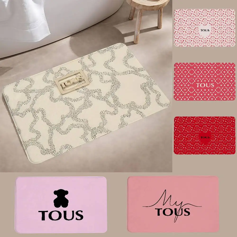 Fashion INS T-Tous Floor Mat Bathroom Absorbent Mat Simple Door Dirt-resistant Mat Home Kitchen Mat Foot Mat Entry Mat