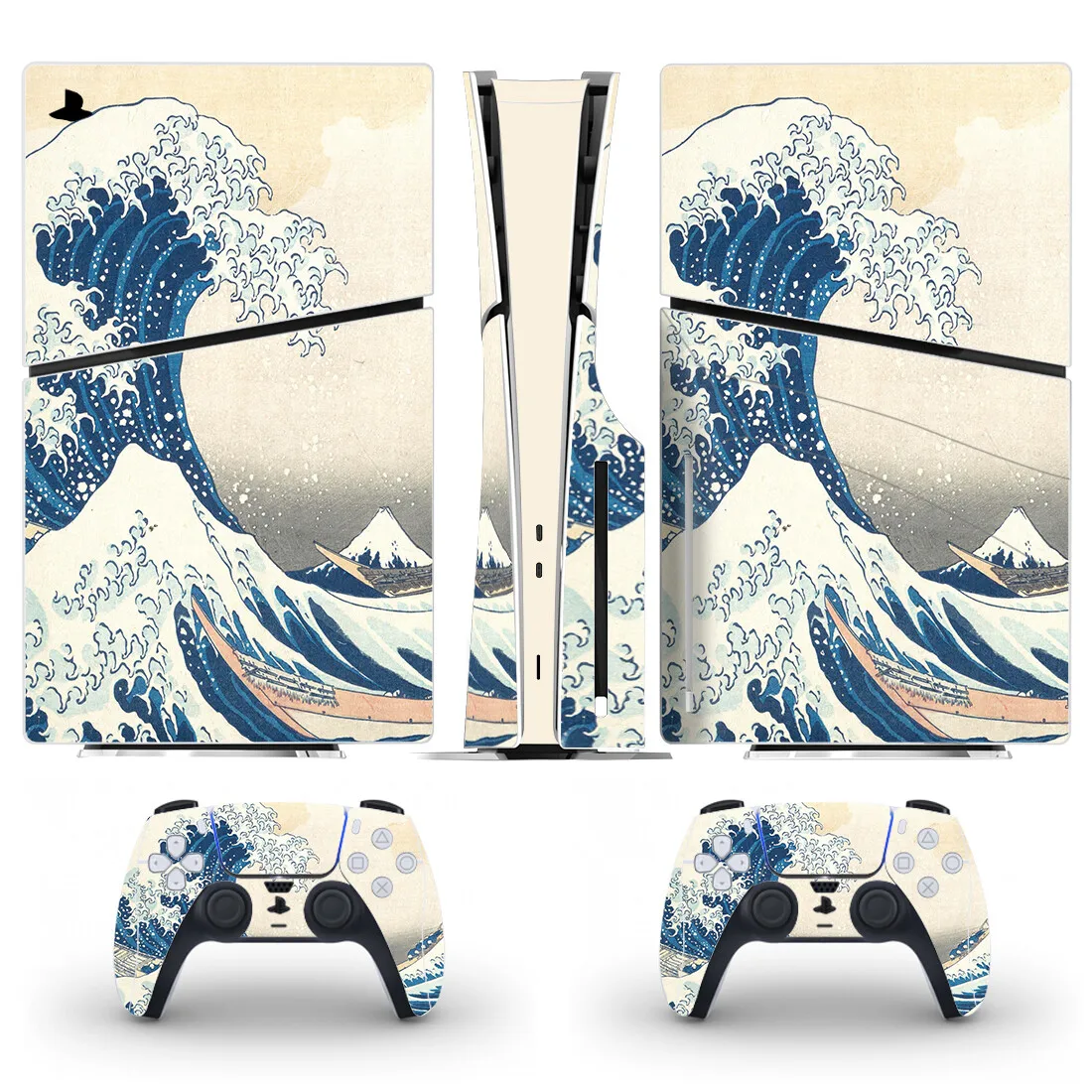 

Great Wave PS5 Slim Disc Skin Sticker Decal Cover for Console and 2 Controllers New PS5 Slim Disk Skin Sticker Vinyl