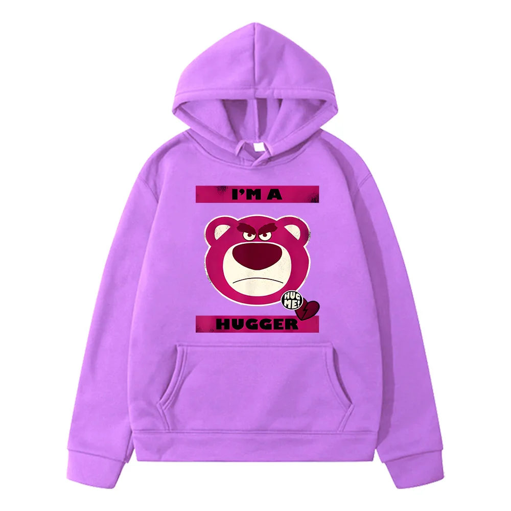 

Strawberry Bear Graphic Printing Hoodies Kids Fashion Casual Loose Hooded Sweatshirts Cotton Gothic Harajuku Clothes for Teens