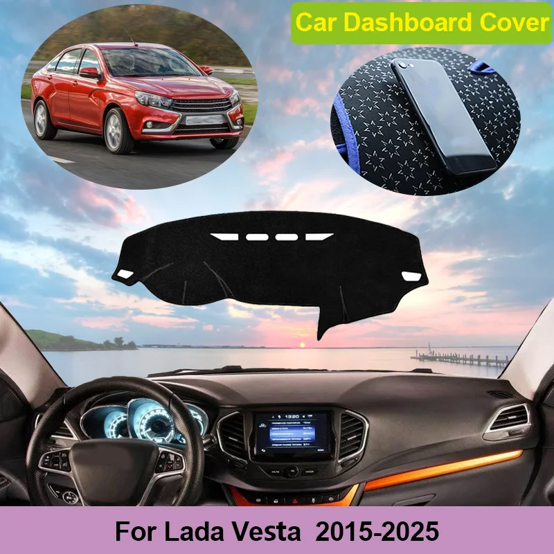 Para Lada Vesta 2015 ~ 2023 2024 2025 consola central de coche alfombrilla para salpicadero protector solar alfombra antisuciedad decoración Interior accesorios de coche