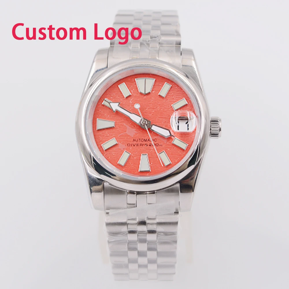 

Custom Logo 36mm/39mm 10ATM Automatic Men Watch NH35 Sapphire Crystal Green Luminous Dial